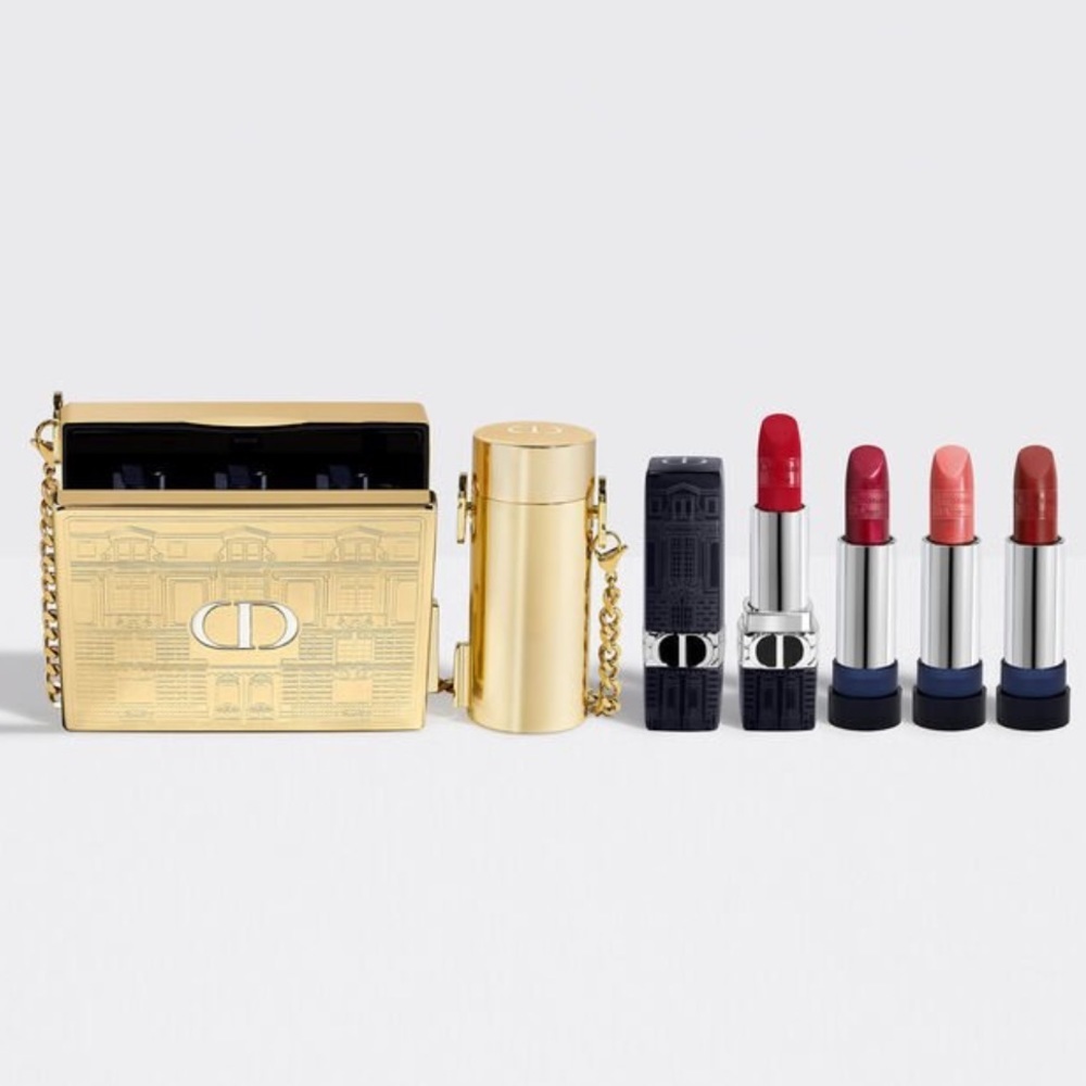 Golden crossbody mini clutch & Lipstick case - ROUGE DIOR - ATELIER OF DREAMS